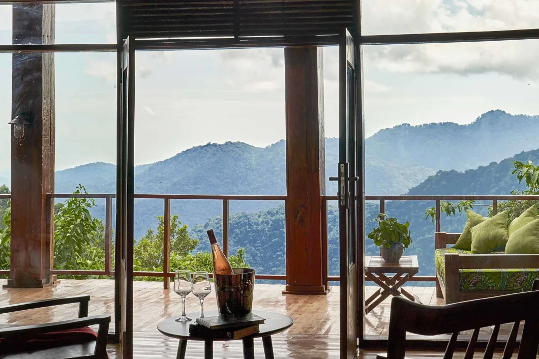 Nkuringo Gorilla Lodge overlooking Bwindi Forest Uganda